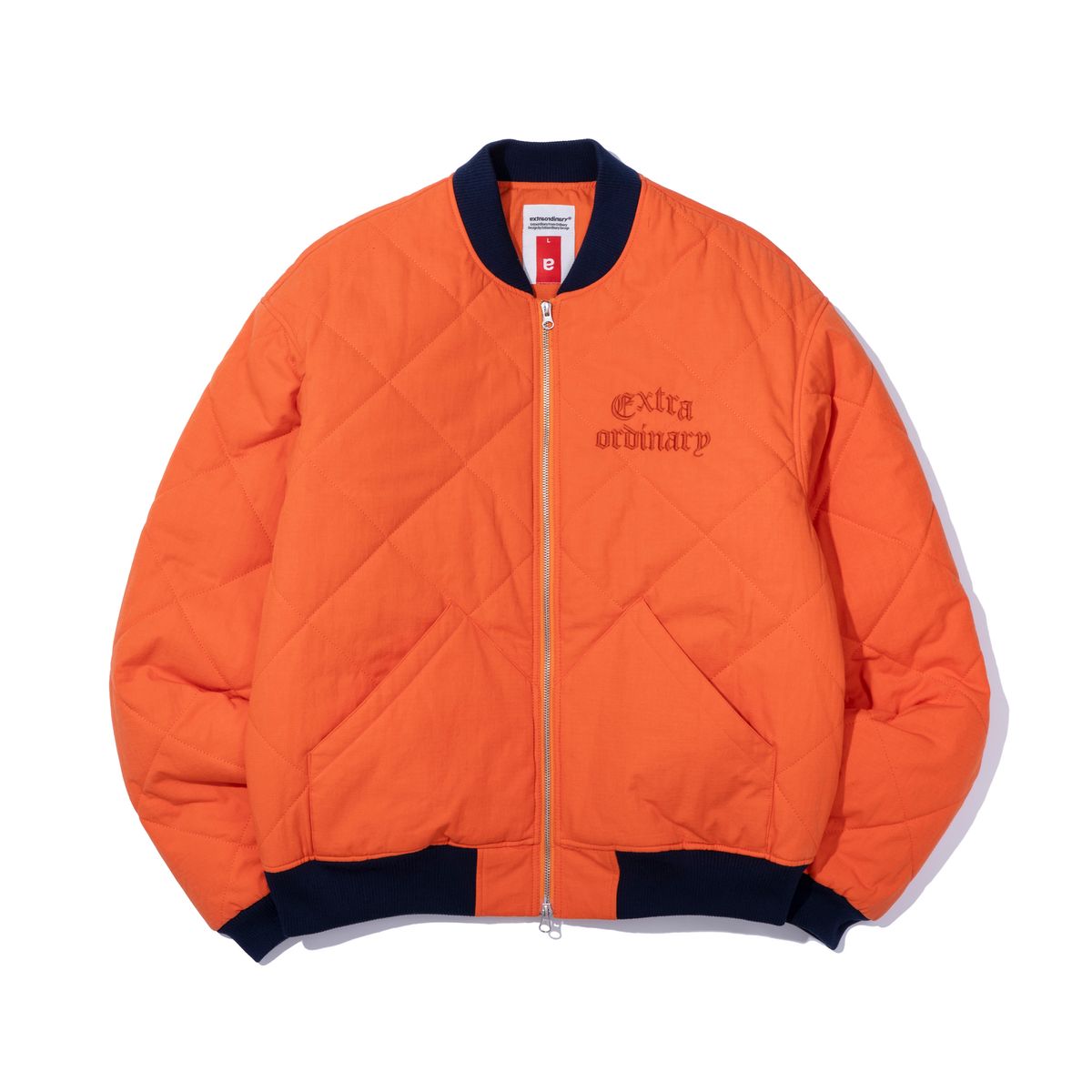 엑스트라오디너리(EXTRAORDINARY) MEDIEVAL LOGO QUILTING JUMPER  ORANGE