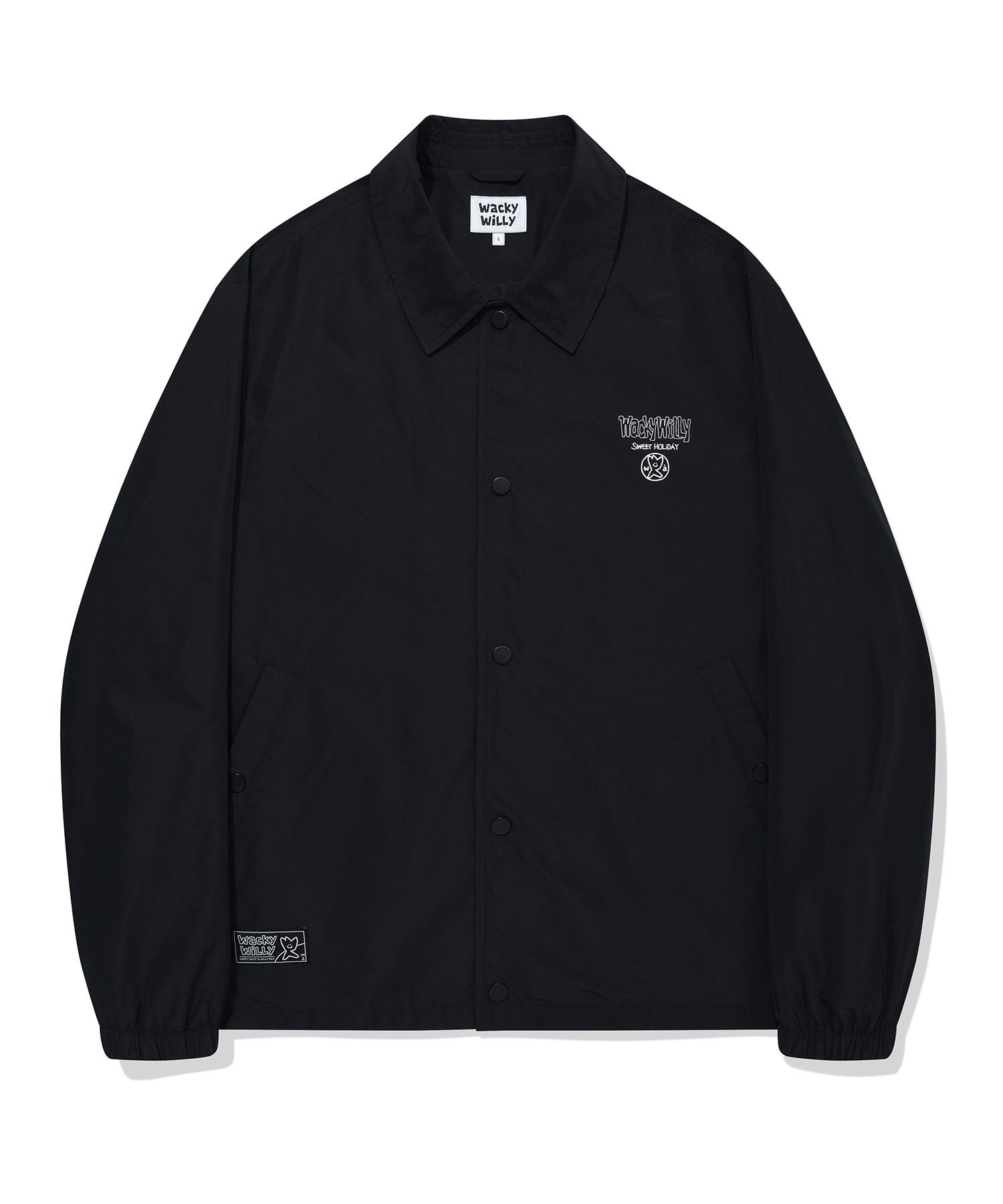 MUSINSA公式 | WACKY WILLY Typo Coach Jacket Black