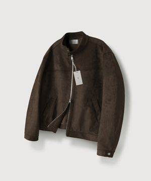 비건 스웨이드 바이커 자켓_Dark Brown