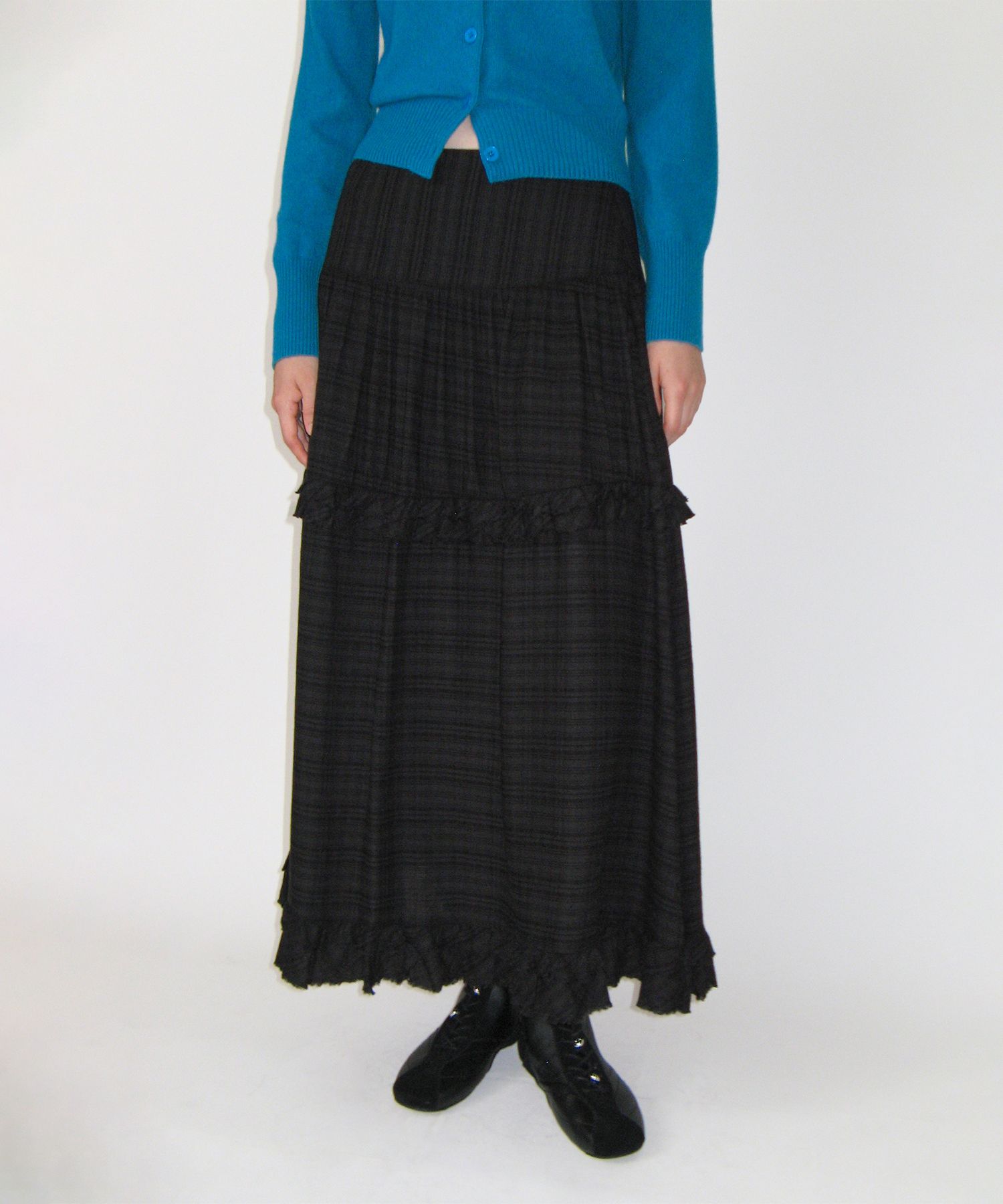 【SUNBURN PROJECT】韓国人気★ Frill Maxi Skirt MUSINSA | SUNBURN PROJECT Frill Maxi Skirt, BLACK