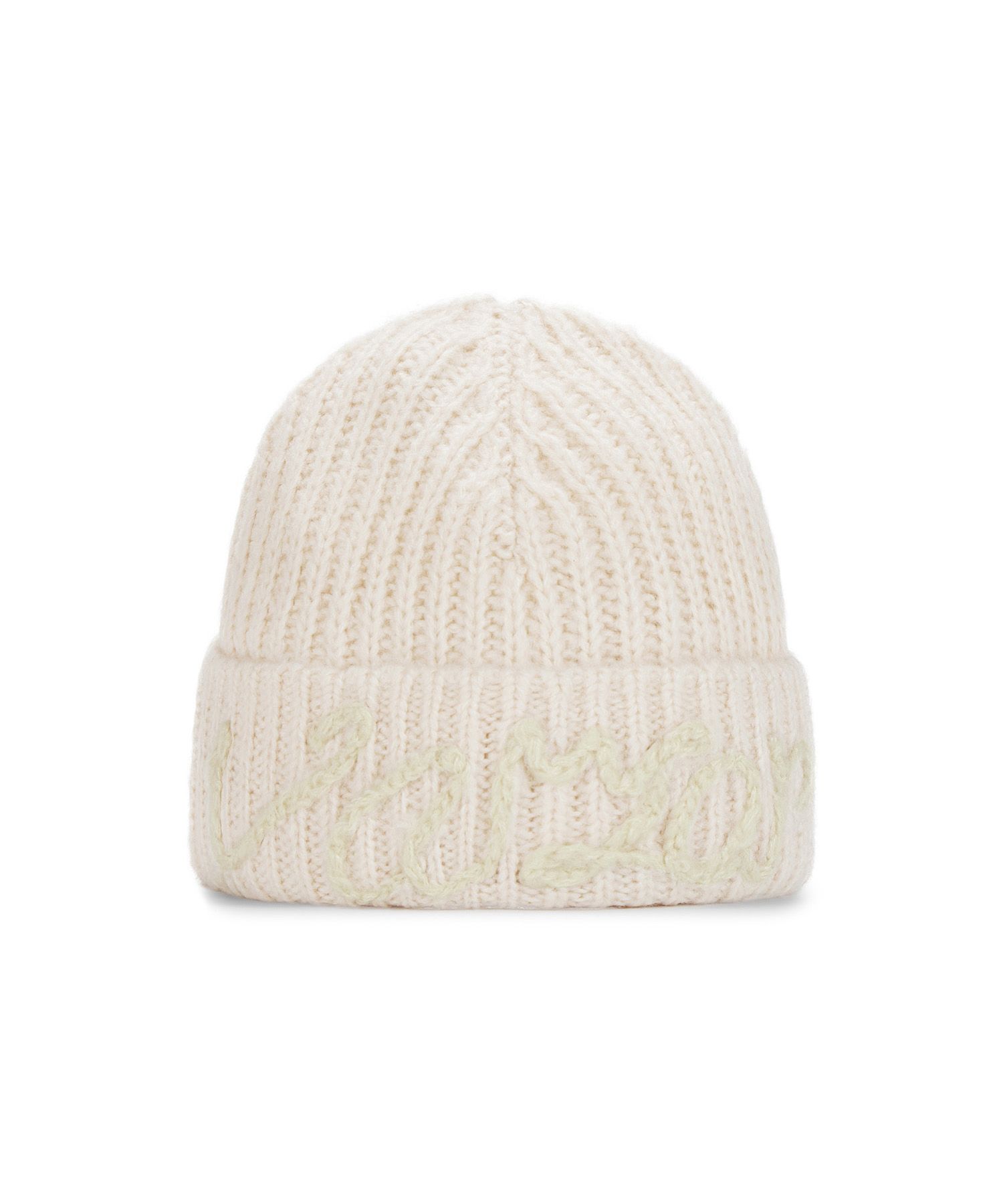 MUSINSA公式 | VARZAR BAZAL HANDLE LOGO BEANIE IVORY