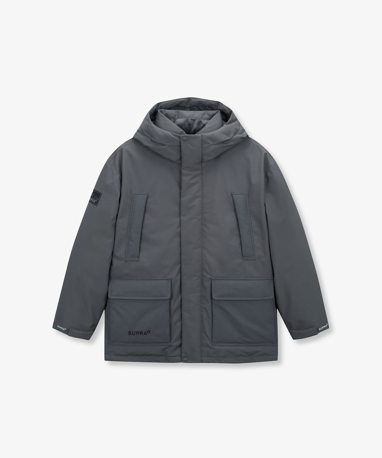 포켓 미드 다운 자켓(GREY)