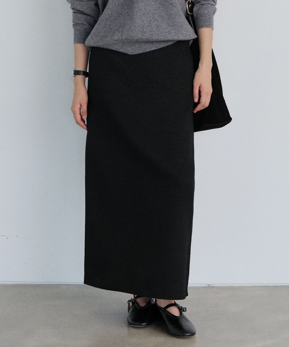 유라고(URAGO) Grown back slit maxi skirt