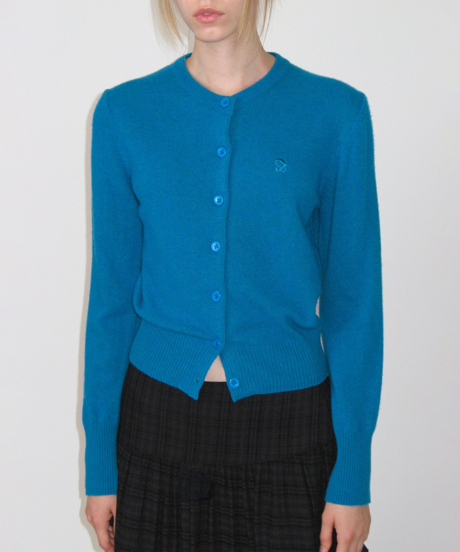 ★sunburnproject★ Cashmere Basic Round Cardigan BLUE SBBOCD MUSINSA | SUNBURN PROJECT Cashmere Basic Round Cardigan, BLUE