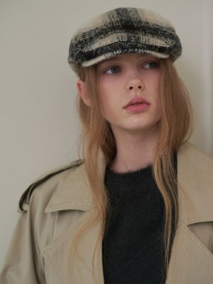 타탄 체크 헌팅캡 (블랙 체크)