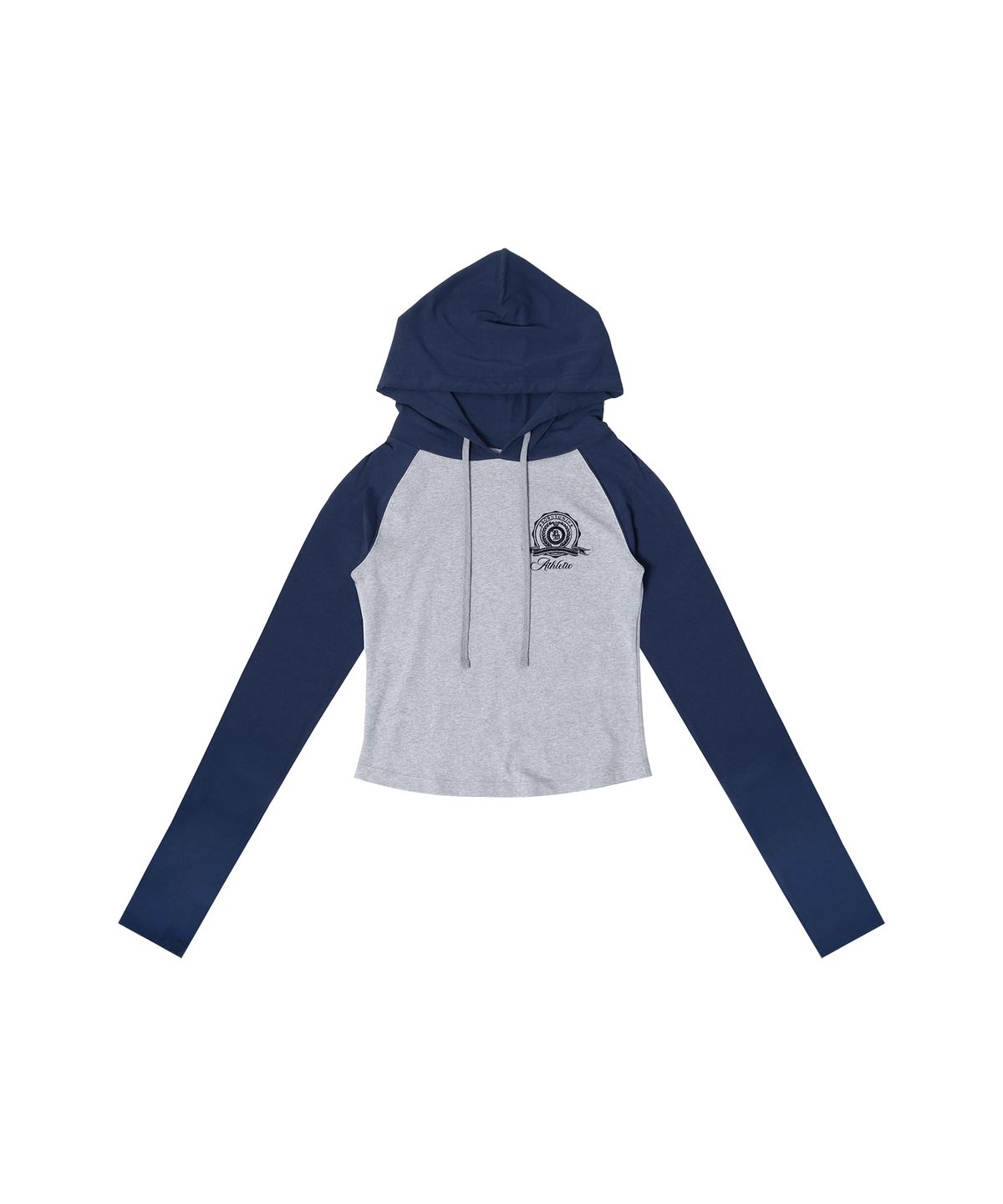 본투윈(BORN TO WIN) ATHLETIC EMBLEM SLIM HOODIE [MELANGE GREY]
