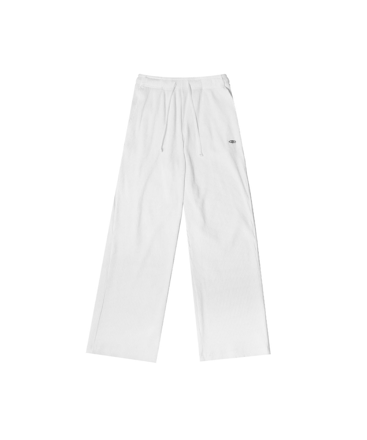 본투윈(BORN TO WIN) B PENDANT RIBBED SEMI WIDE PANTS [WHITE]