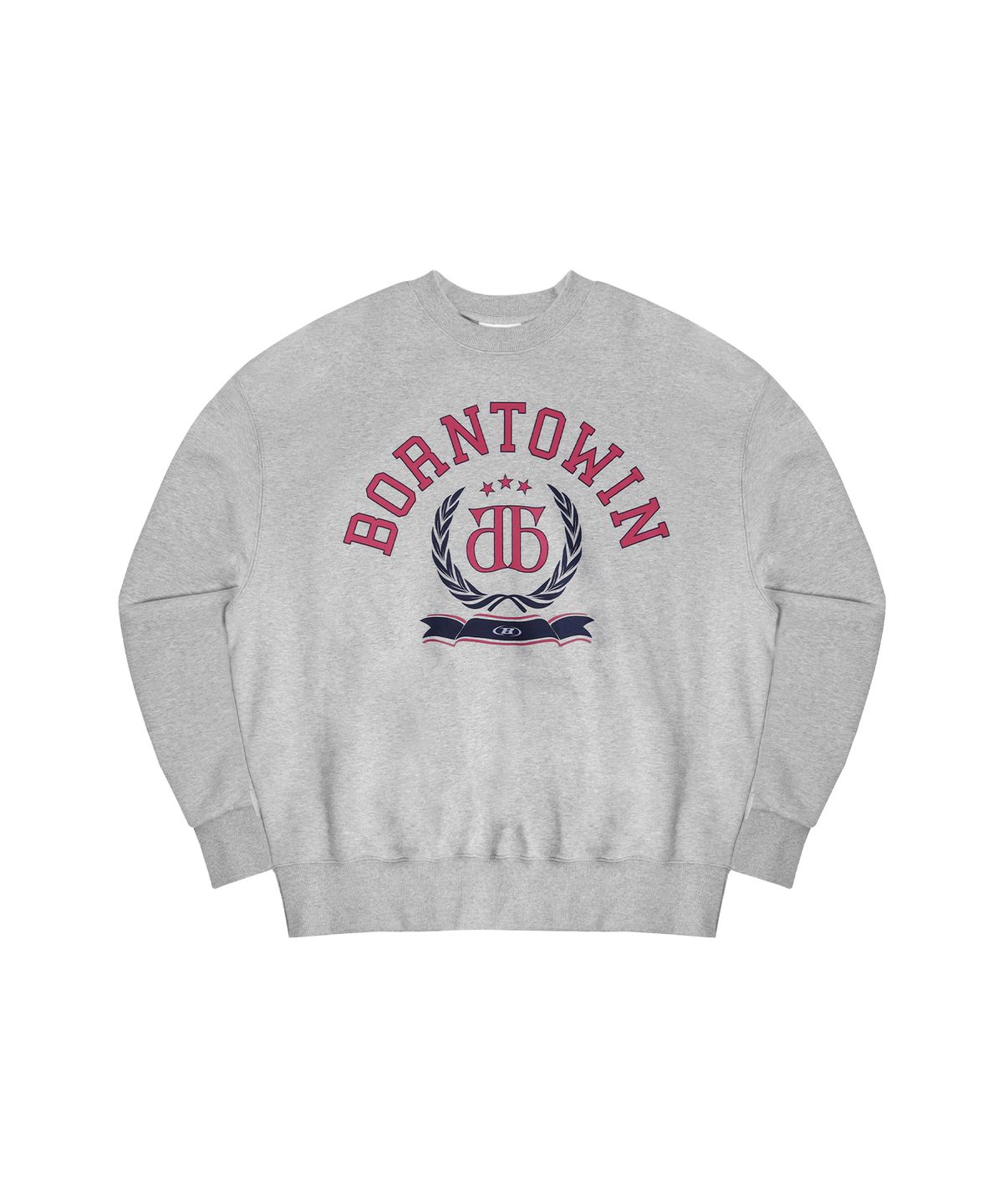 본투윈(BORN TO WIN) DOUBLE B EMBLEM SWEATSHIRTS [MELANGE GREY]