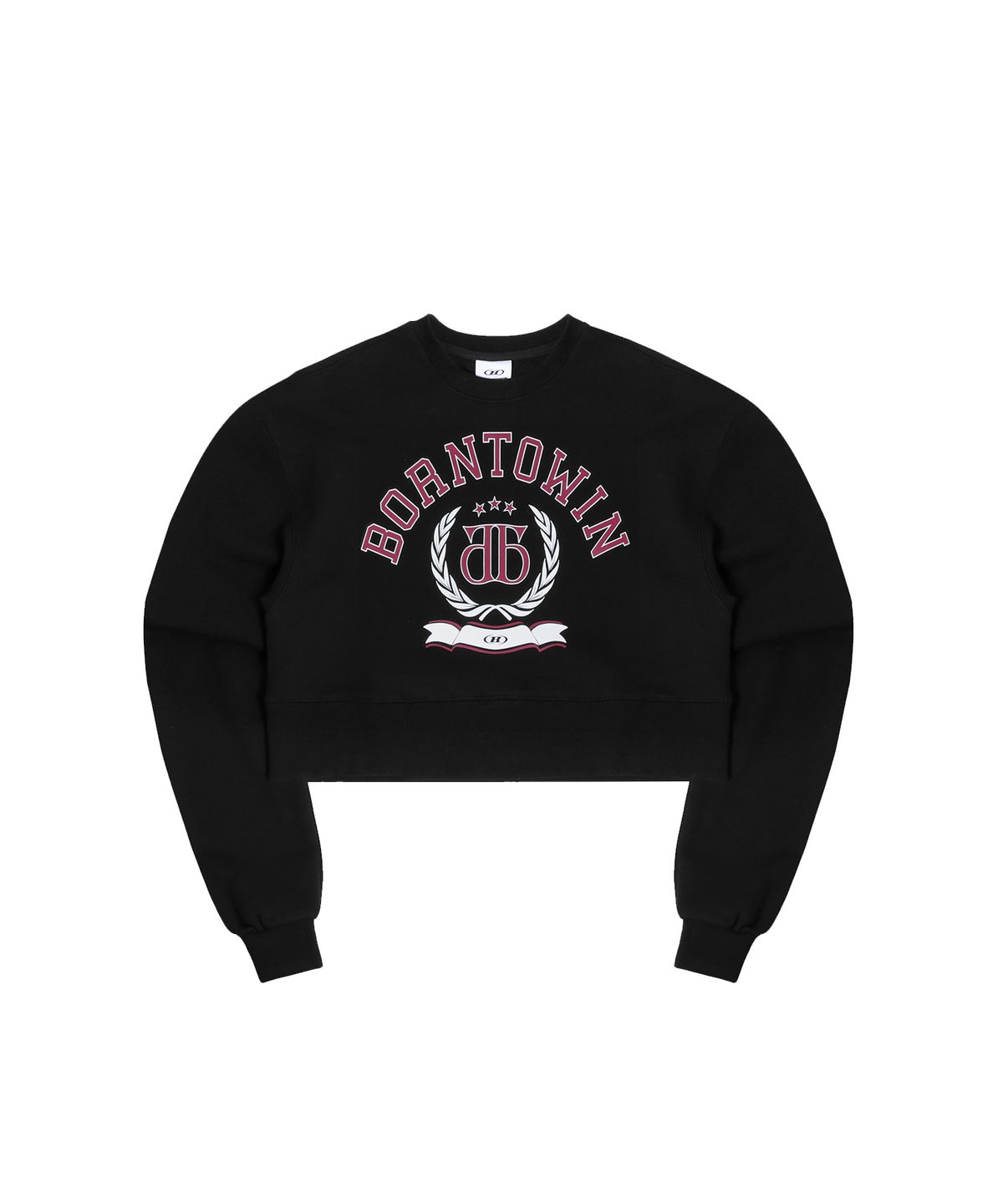 본투윈(BORN TO WIN) DOUBLE B EMBLEM CROP SWEATSHIRTS [BLACK]