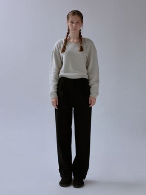 Mod wool button pants (black)