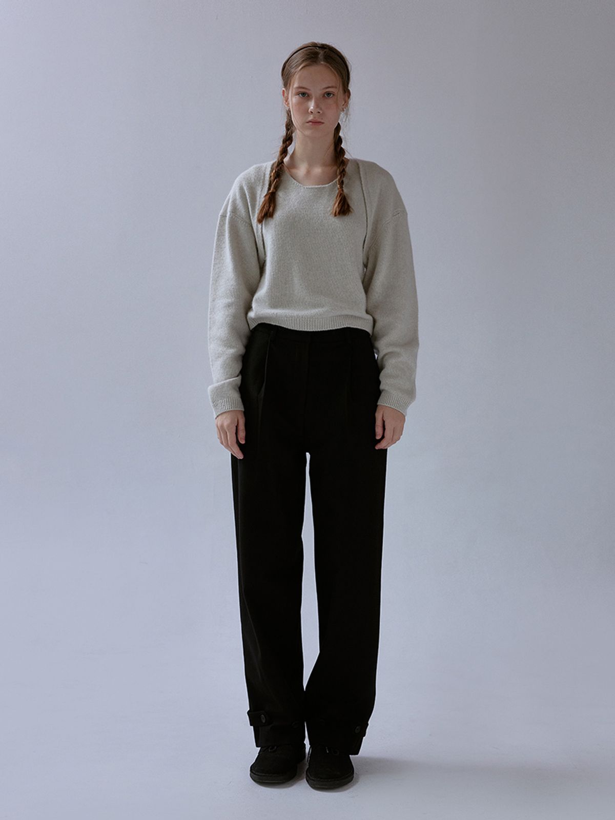 더미튼(THEMITTEN) Mod wool button pants (black)