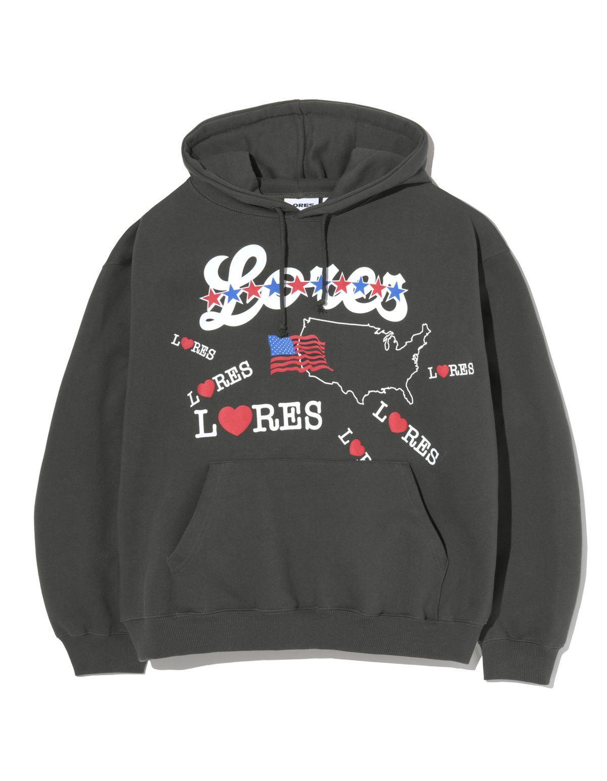 로어즈(LORES) America Pullover Hoodie - Charcoal