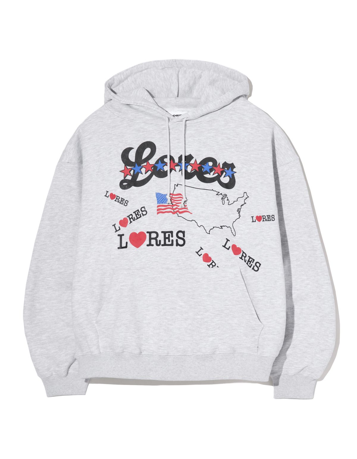 로어즈(LORES) America Pullover Hoodie - Melange Grey