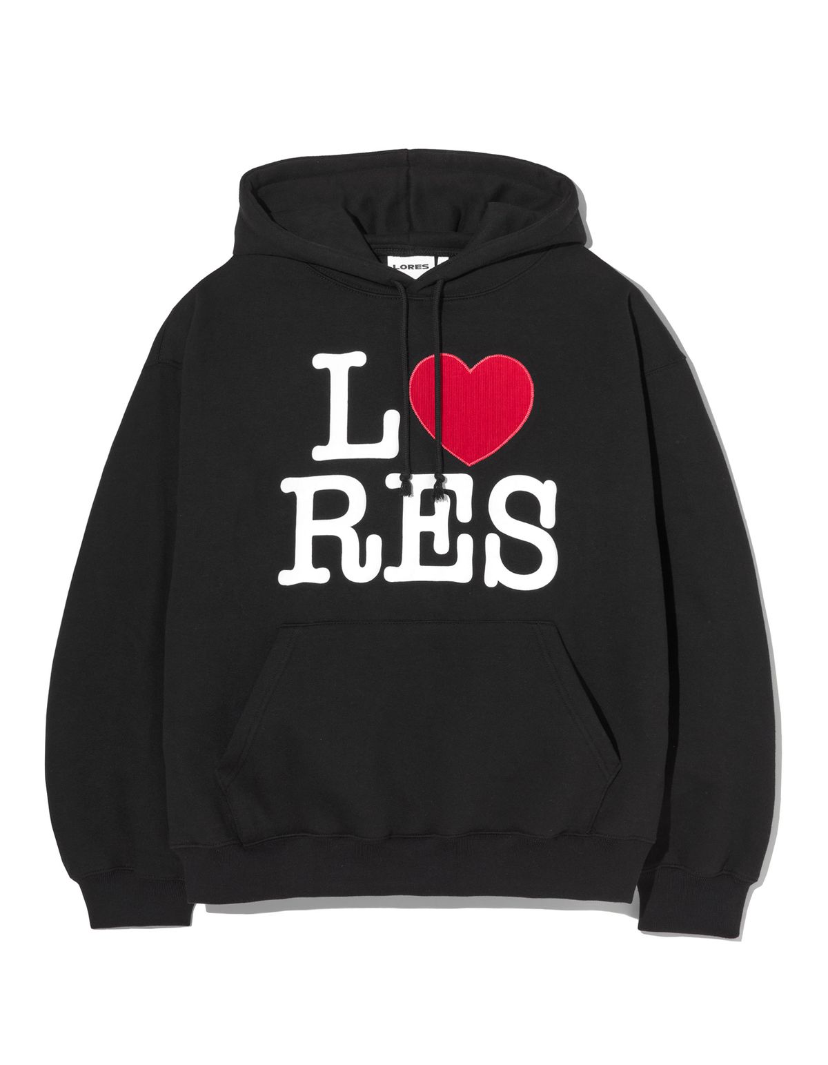 로어즈(LORES) I Love LORES Pullover Hoodie - Black