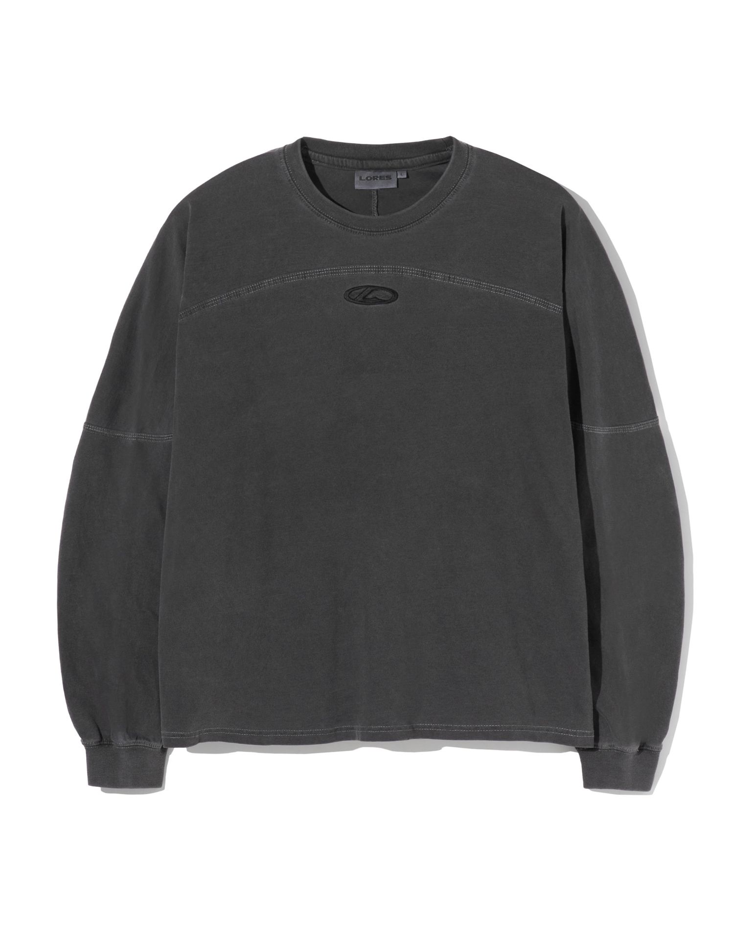 MUSINSA公式 | LORES Drop-Shoulder Dyed L/S Tee - Charcoal