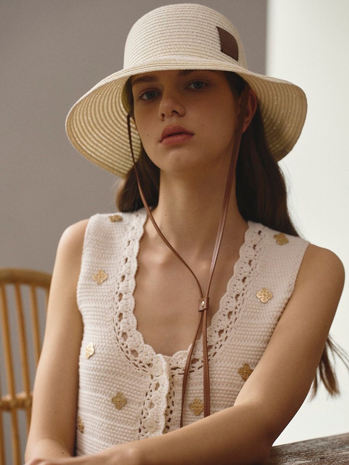 메르헨(MERCHEN) Hadi strap floppy hat_3color