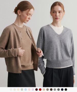 [보라끌레르X수아레] 우먼 캐시미어 홀가먼트 니트 (단품/2팩)