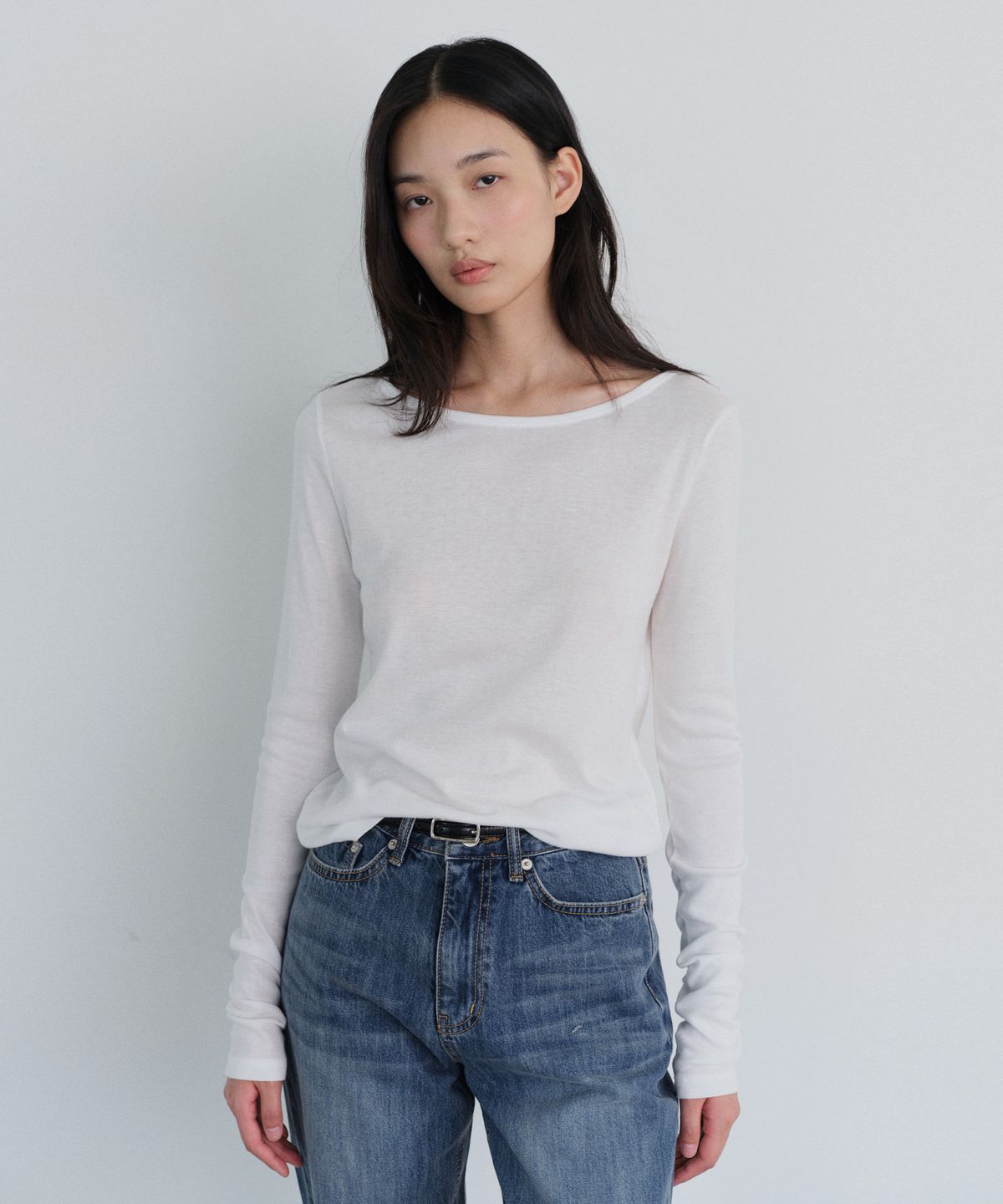 유라고(URAGO) Slim boatneck t-shirt