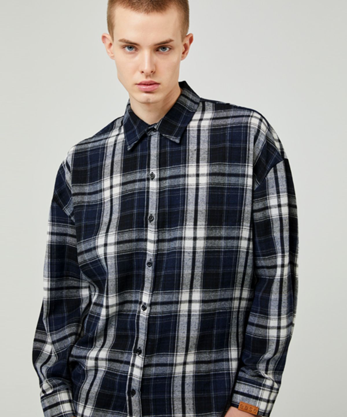 이즈(EASE) 90S CHECK SHIRTS [OVERSIZE FIT]_NAVY