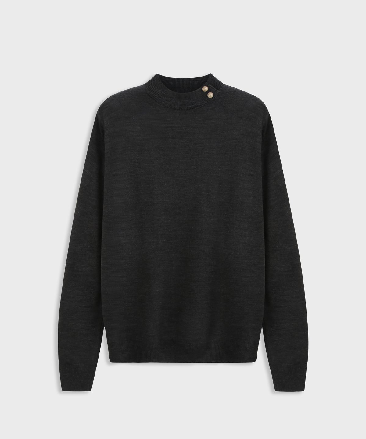 애쉬아워(ASHOUR) Gold Button Round Knit Charcoal