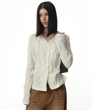 링클 져지 셔츠 [에크루]