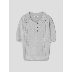 케이블 칼라 반소매 풀오버  그레이 (354951MQ23)