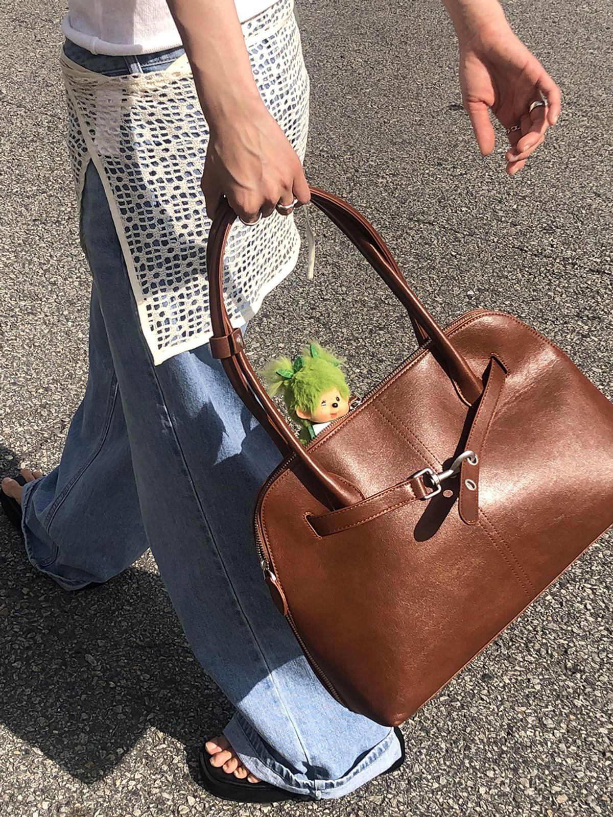 데누(DENU) [아울렛]NOA BAG [BROWN SILVER]
