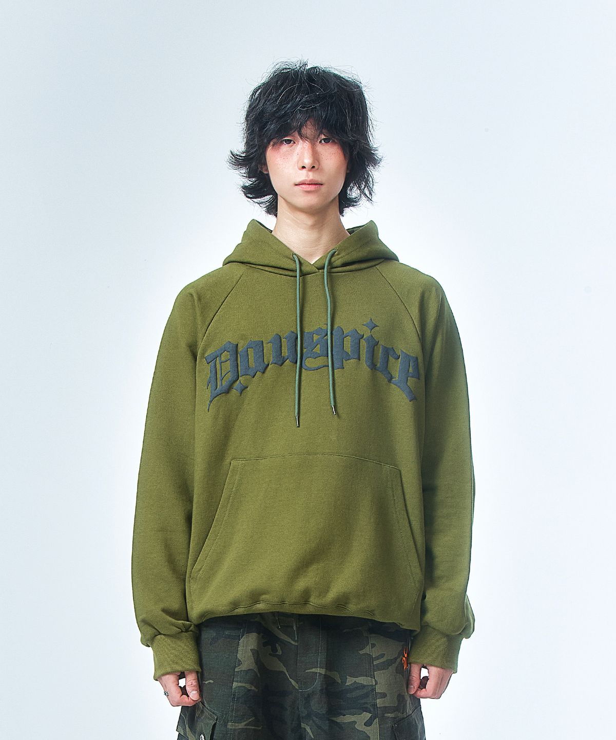 디오스피스(DAUSPICE) Logo Hoodie Khaki