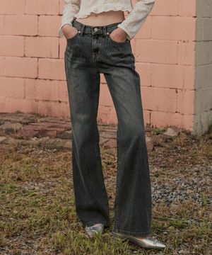 코듀로이 워싱 데미지 데님 부츠컷 팬츠_블루