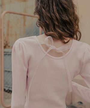 리본 타이 니트_핑크