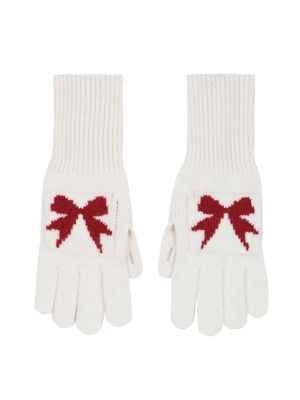 리본 울 장갑 (아이보리)