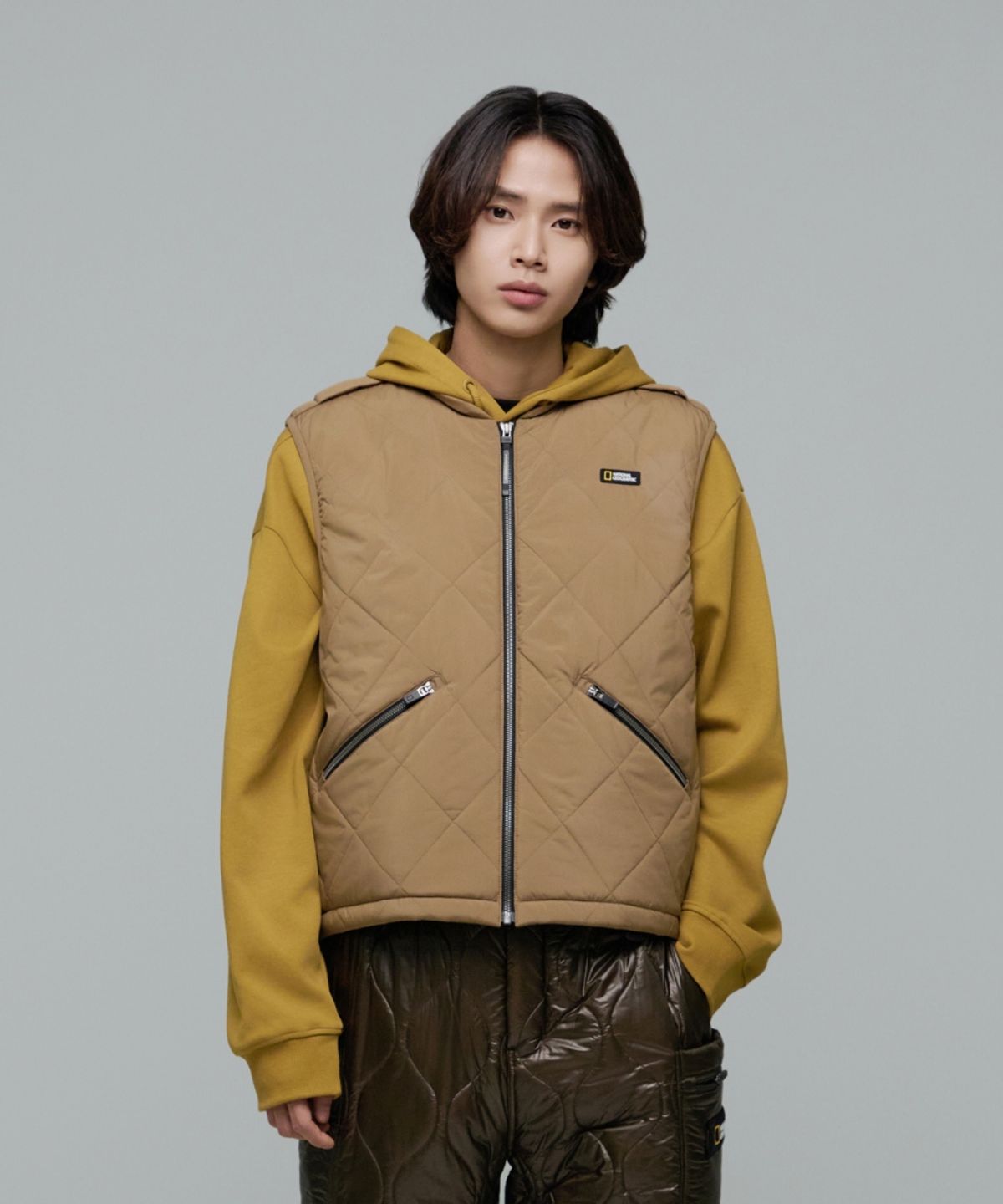 내셔널지오그래픽(NATIONALGEOGRAPHIC) N244MPV020 NRN 2 IN 1 패딩 베스트 TAN