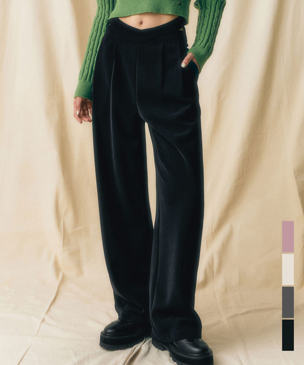어반드레스(AVANDRESS) X-Line Wide Slacks - 4COL