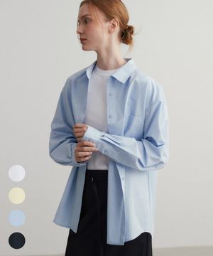 (우먼)보이핏 페이퍼 코튼 셔츠 - 4 COLOR