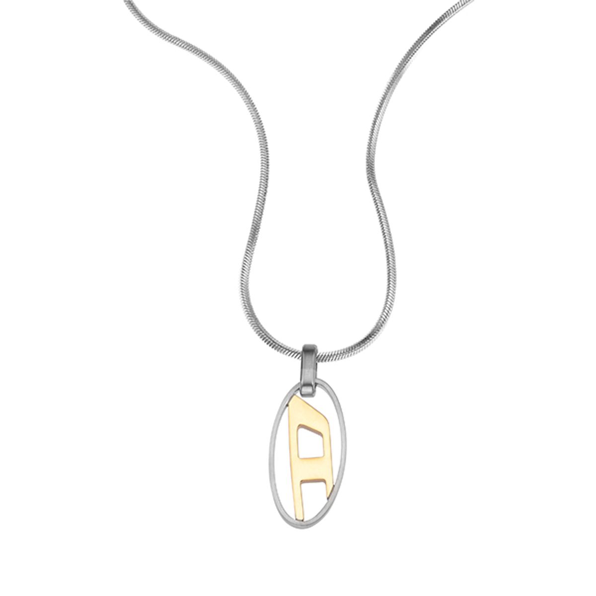 디젤 악세사리(DIESEL ACCESSORY) DX1421931 오벌 D 로고 펜던트 목걸이