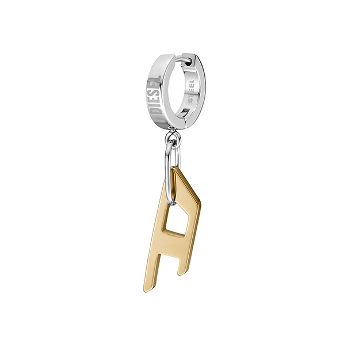 디젤 악세사리(DIESEL ACCESSORY) DX1419931 투톤 후프 싱글 귀걸이