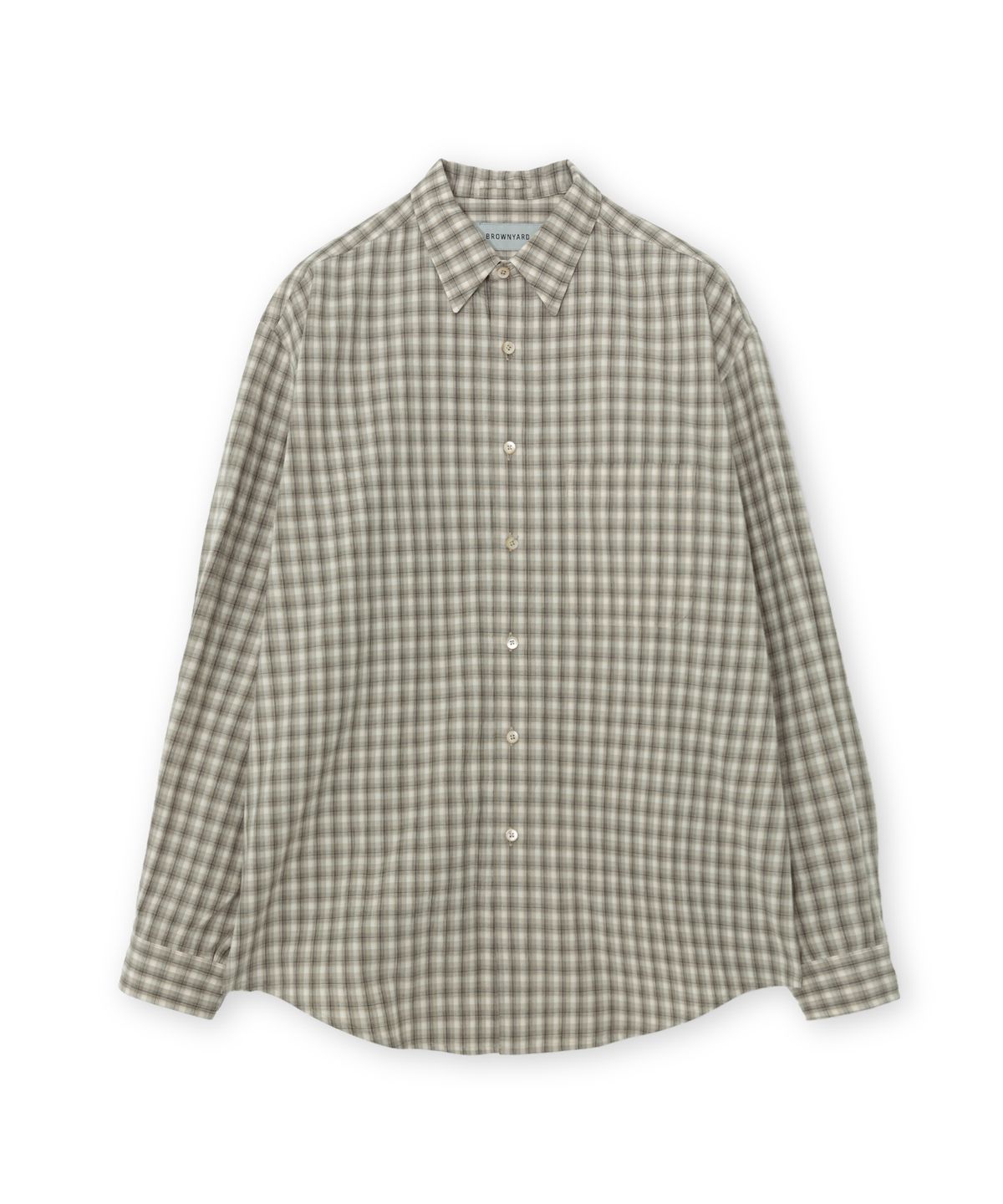 브라운야드(BROWNYARD) 스테디 셔츠, 베이지 체크