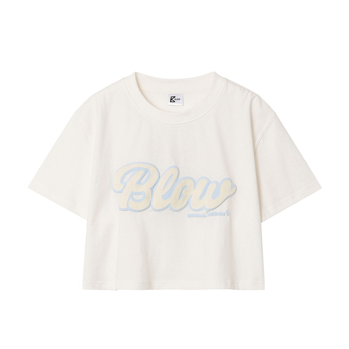 블로우(BLOW) BUBBLE LOGO CROP WHITE
