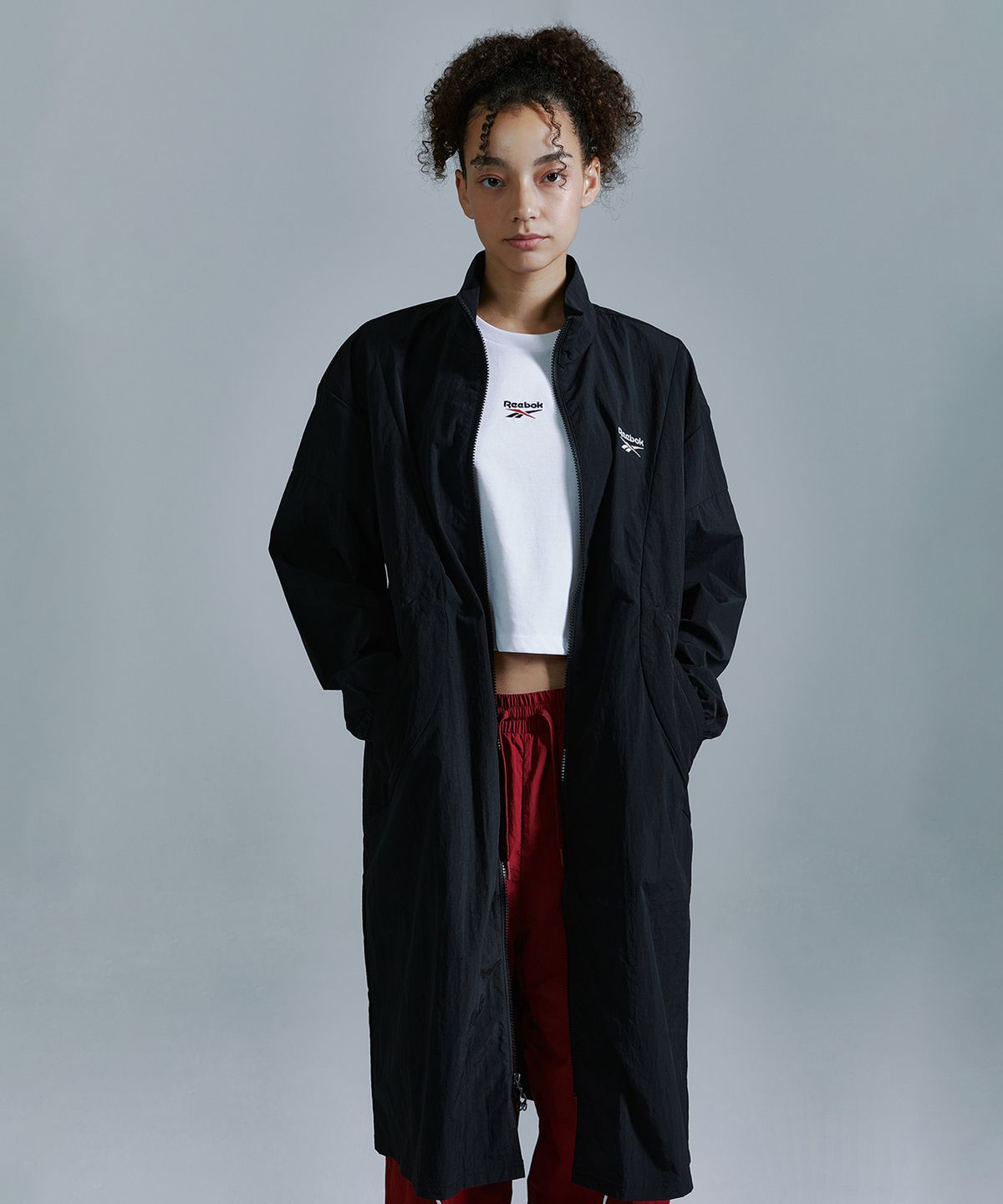 리복(REEBOK) 립스탑 트렌치 코트 (W) - 블랙
