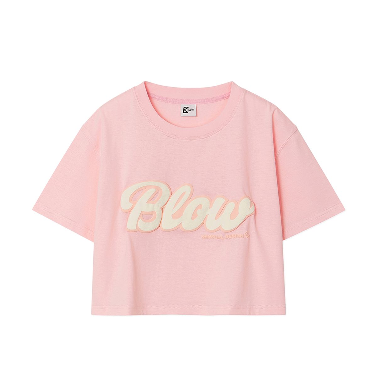 블로우(BLOW) BUBBLE LOGO CROP PINK