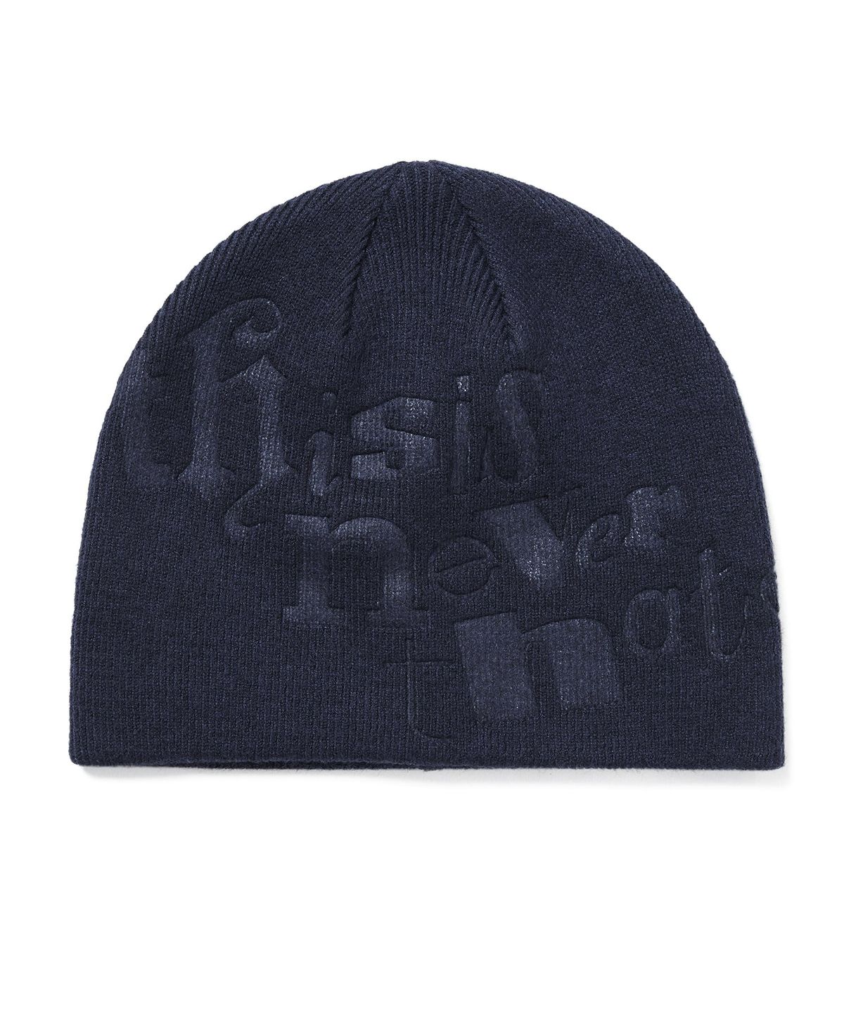 디스이즈네버댓(THISISNEVERTHAT) Debossed No Cuff Beanie Navy