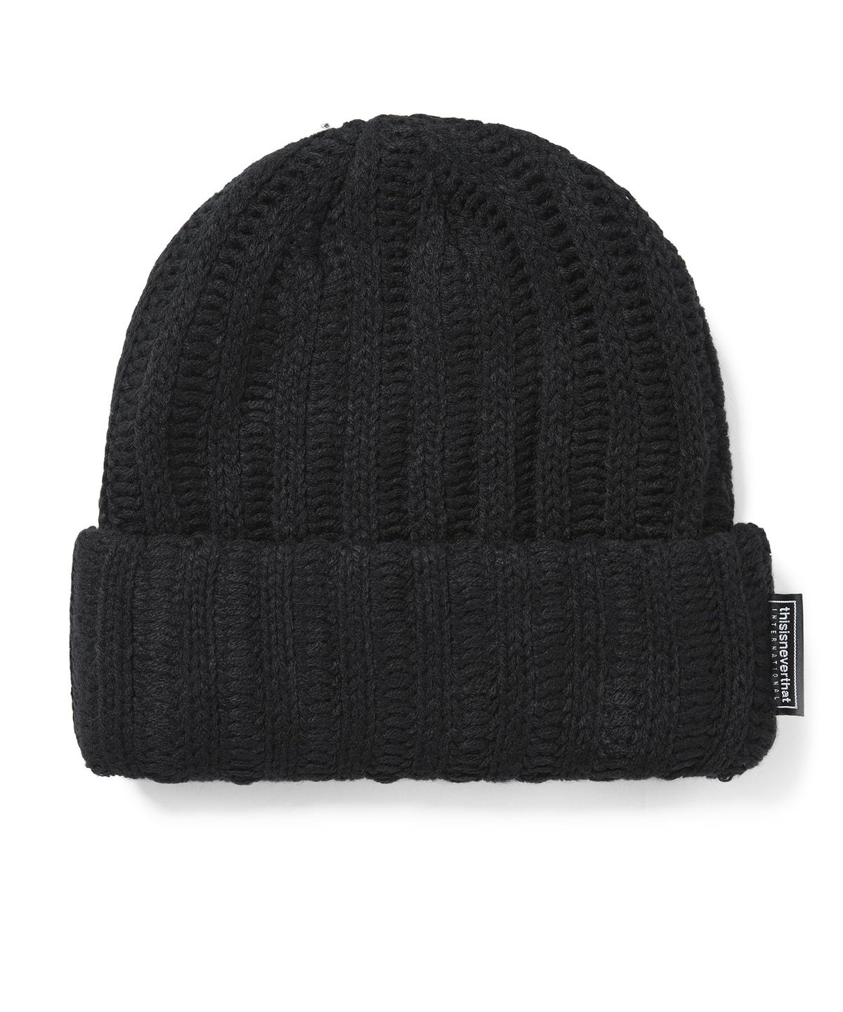 디스이즈네버댓(THISISNEVERTHAT) Low Gauge Ribbed Beanie Black