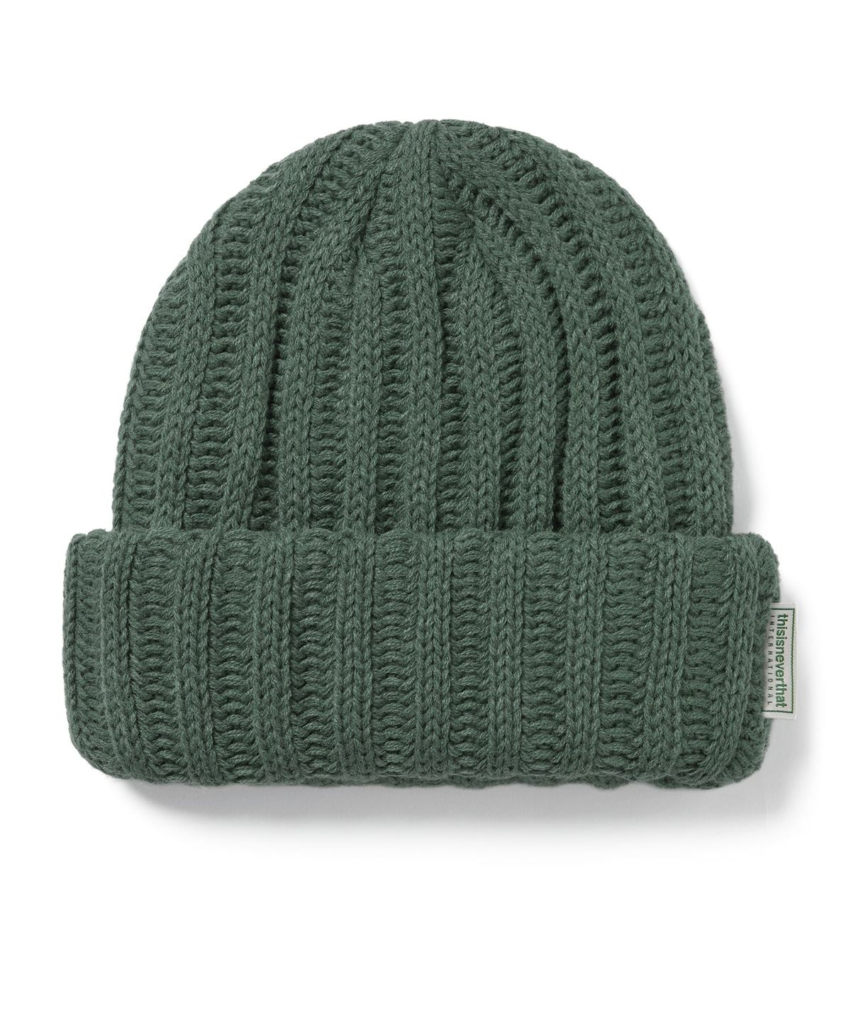 디스이즈네버댓(THISISNEVERTHAT) Low Gauge Ribbed Beanie Moss