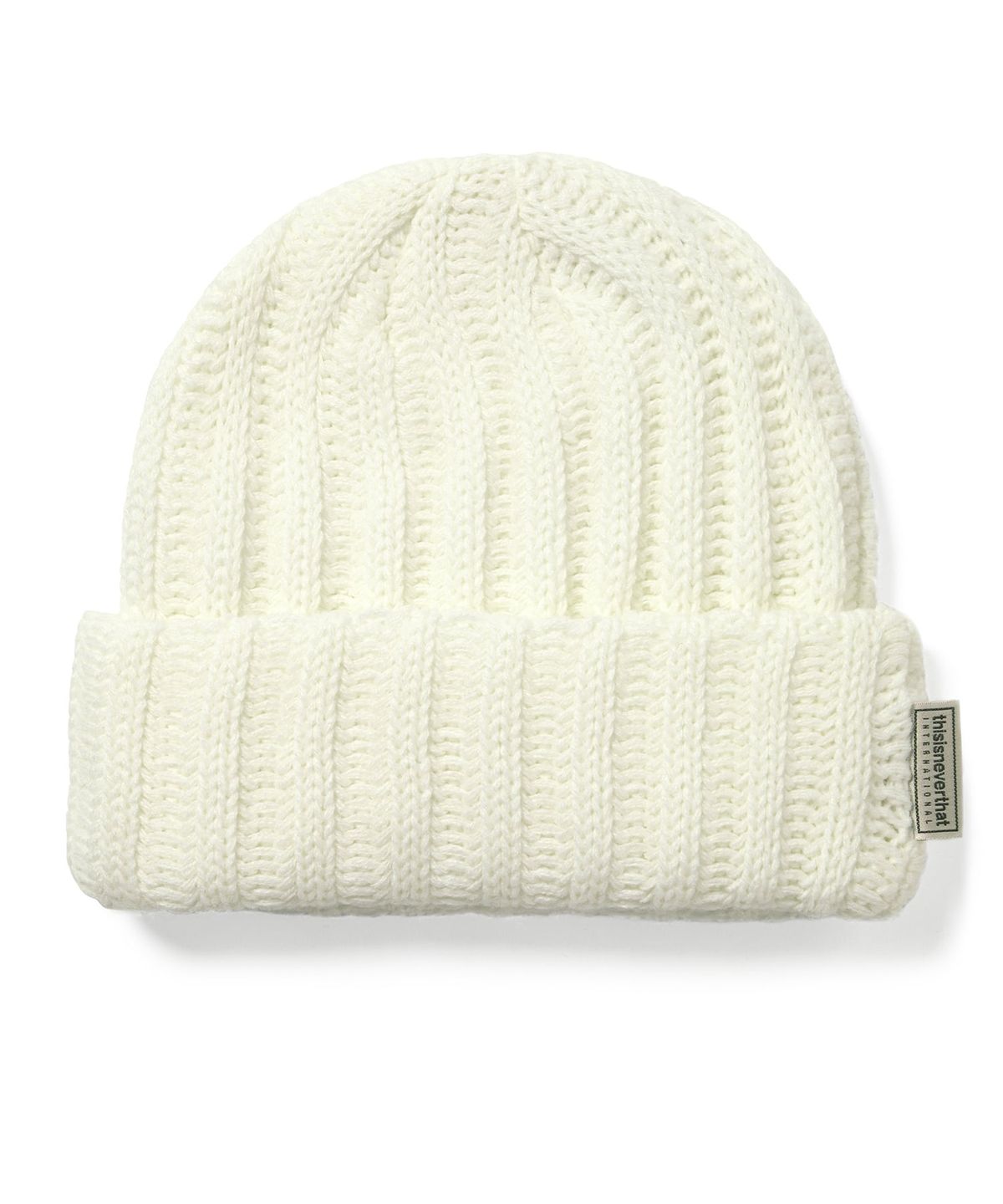 디스이즈네버댓(THISISNEVERTHAT) Low Gauge Ribbed Beanie Off White