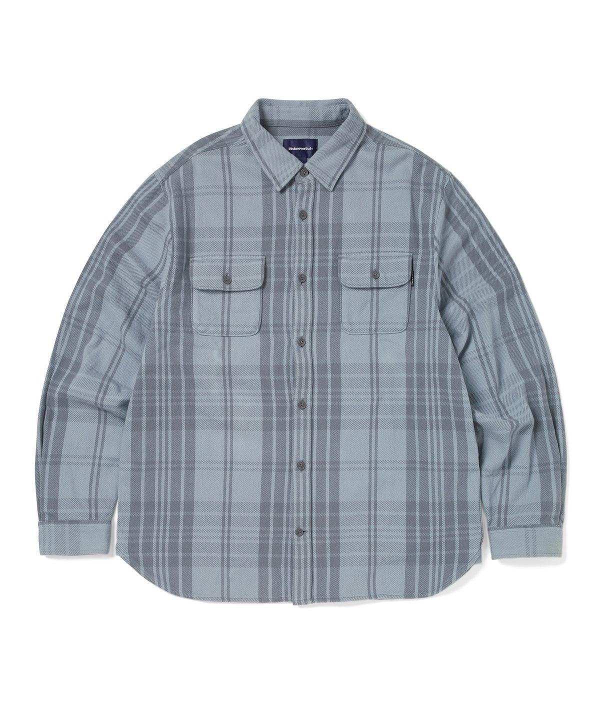 디스이즈네버댓(THISISNEVERTHAT) Big Flannel Work Shirt Slate