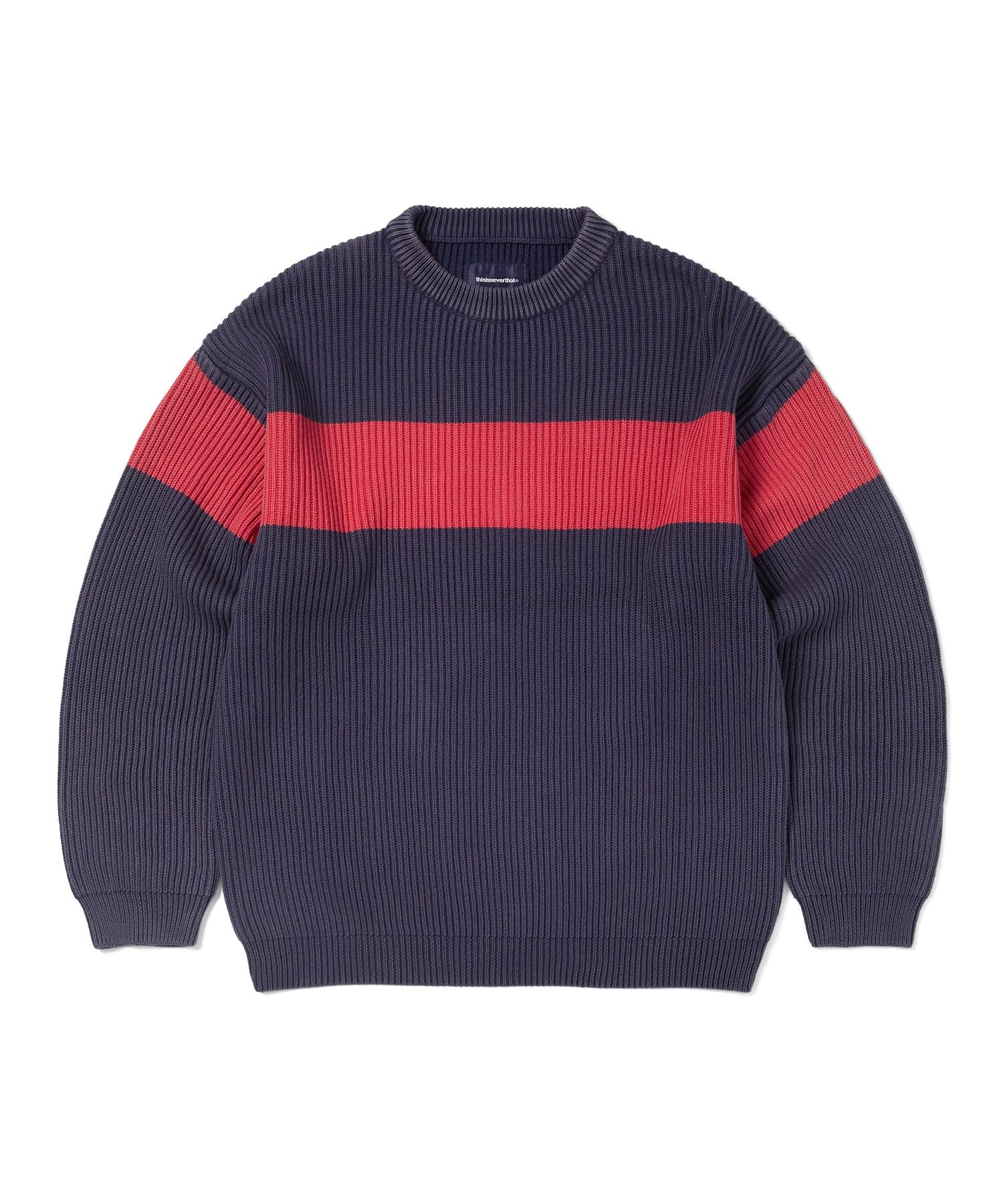 【THISISNEVERTHAT】THIS/THAT Knit Sweater Navy MUSINSA | thisisneverthat® Washed Block Knit Sweater Navy