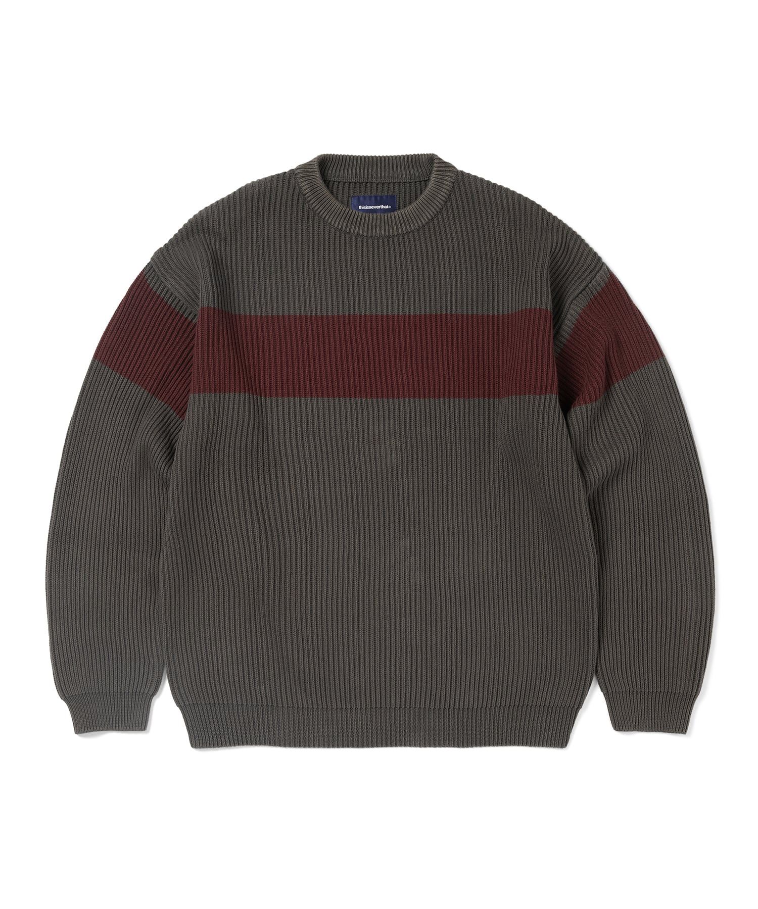さらに100円引き◆thisisneverthat◆Washed Block Knit Sweater MUSINSA | thisisneverthat® Washed Block Knit Sweater Charcoal
