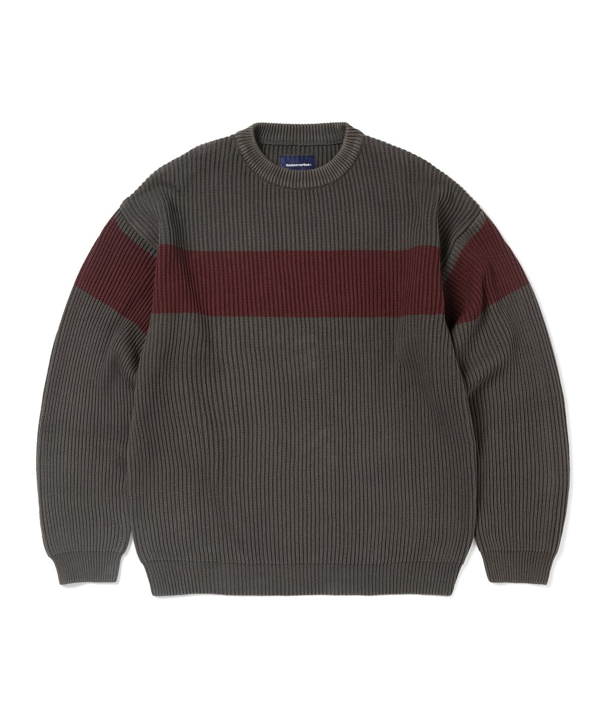 디스이즈네버댓(THISISNEVERTHAT) Washed Block Knit Sweater Charcoal