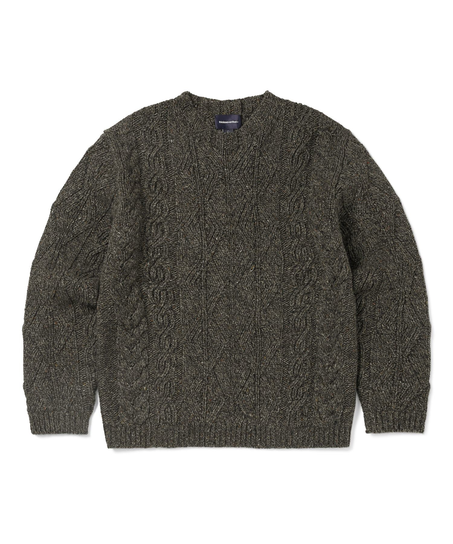 MUSINSA公式 | thisisneverthat Cable Knit Sweater Brown