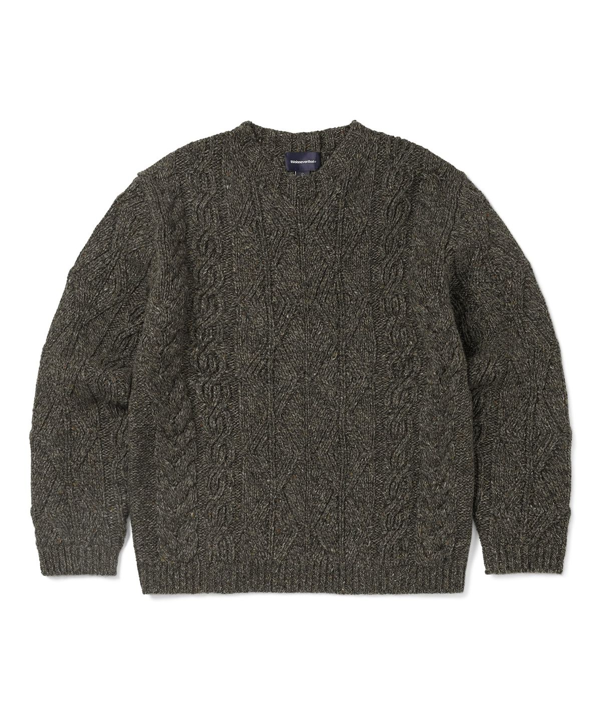 디스이즈네버댓(THISISNEVERTHAT) Cable Knit Sweater Brown